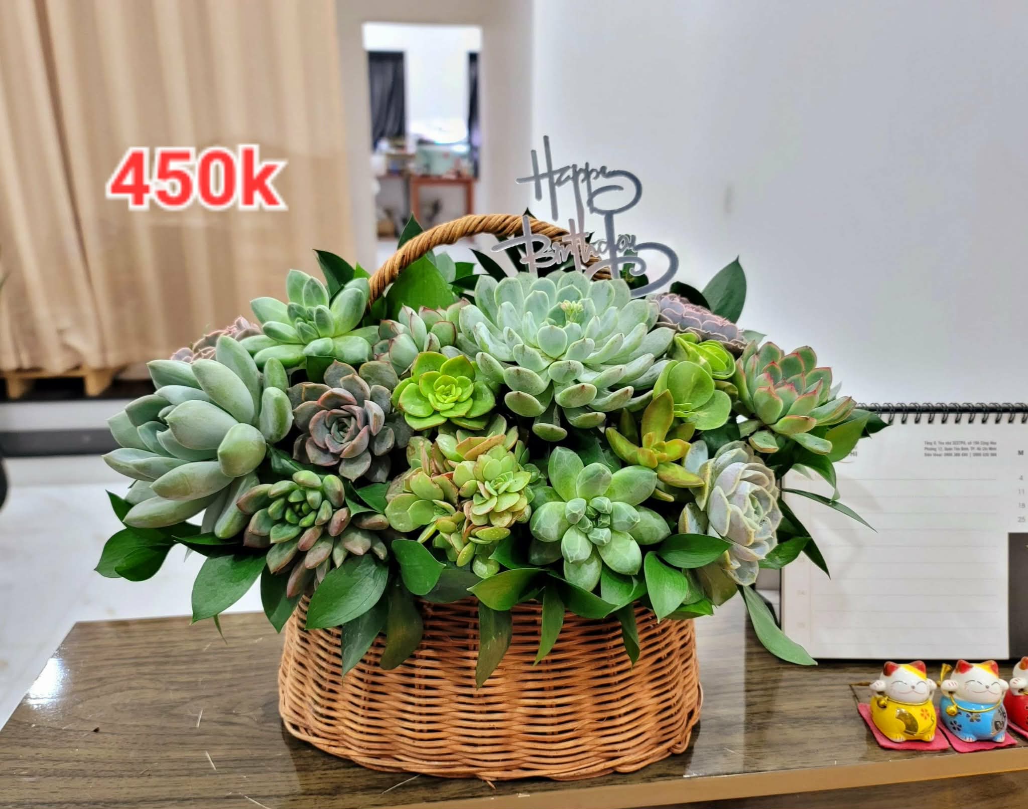 Giỏ hoa sen đá - Size M