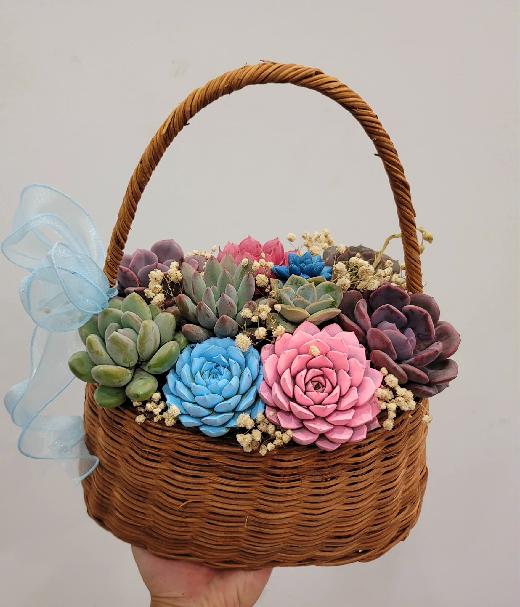 Giỏ hoa sen đá mix